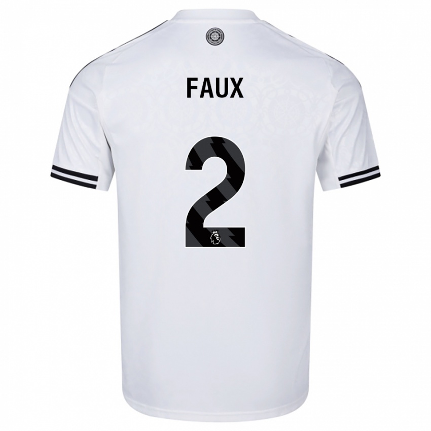 גברים Alex Faux #2 לבן שחור ג'רזי ביתית 2025/26 חולצה קצרה