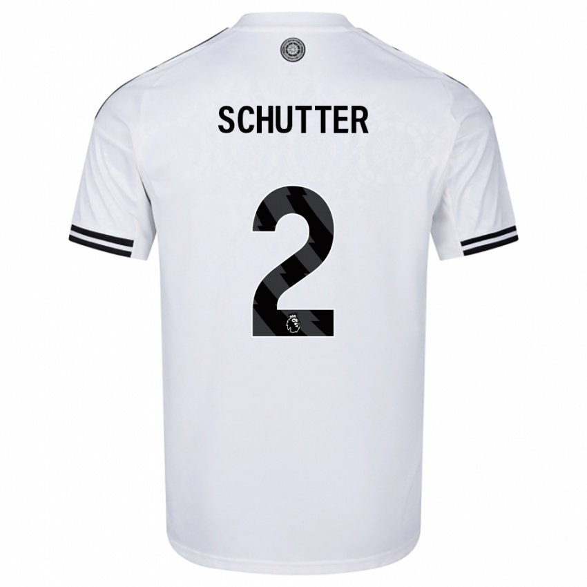גברים Quinn Schutter #2 לבן שחור ג'רזי ביתית 2025/26 חולצה קצרה
