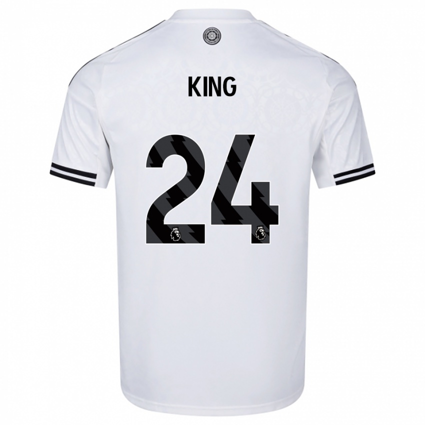 גברים ג'ושוע קינג #24 לבן שחור ג'רזי ביתית 2025/26 חולצה קצרה