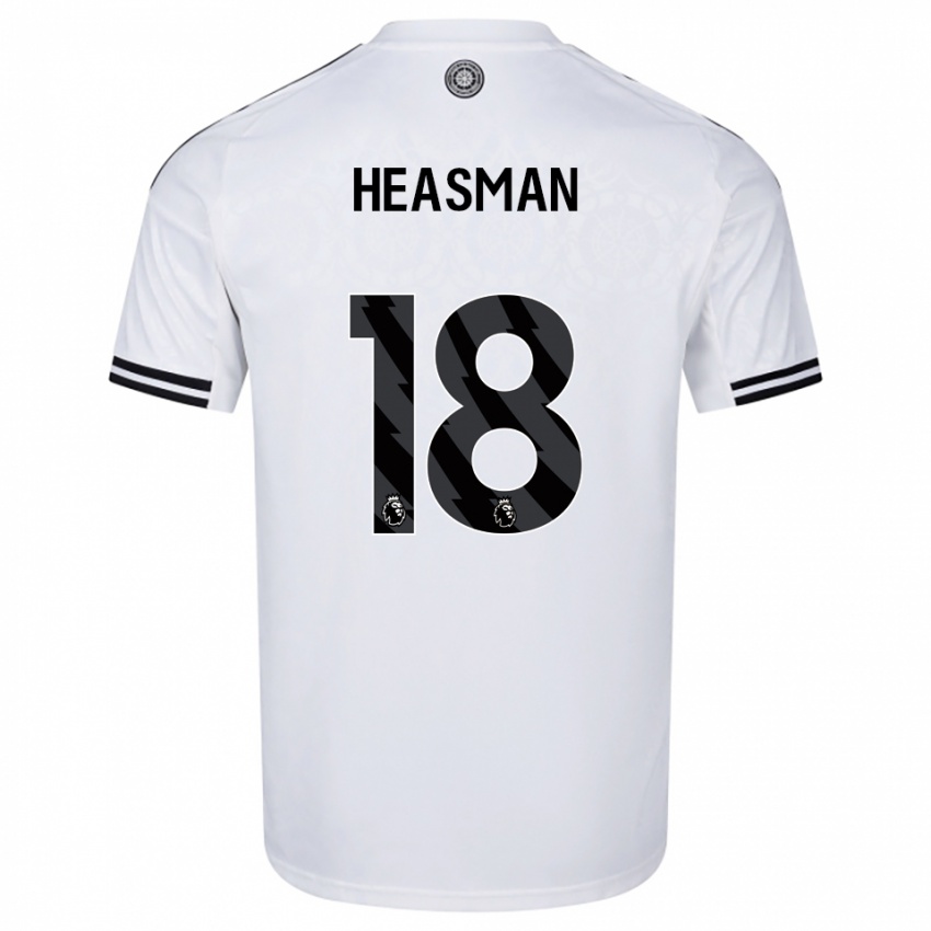 גברים Georgia Heasman #18 לבן שחור ג'רזי ביתית 2025/26 חולצה קצרה