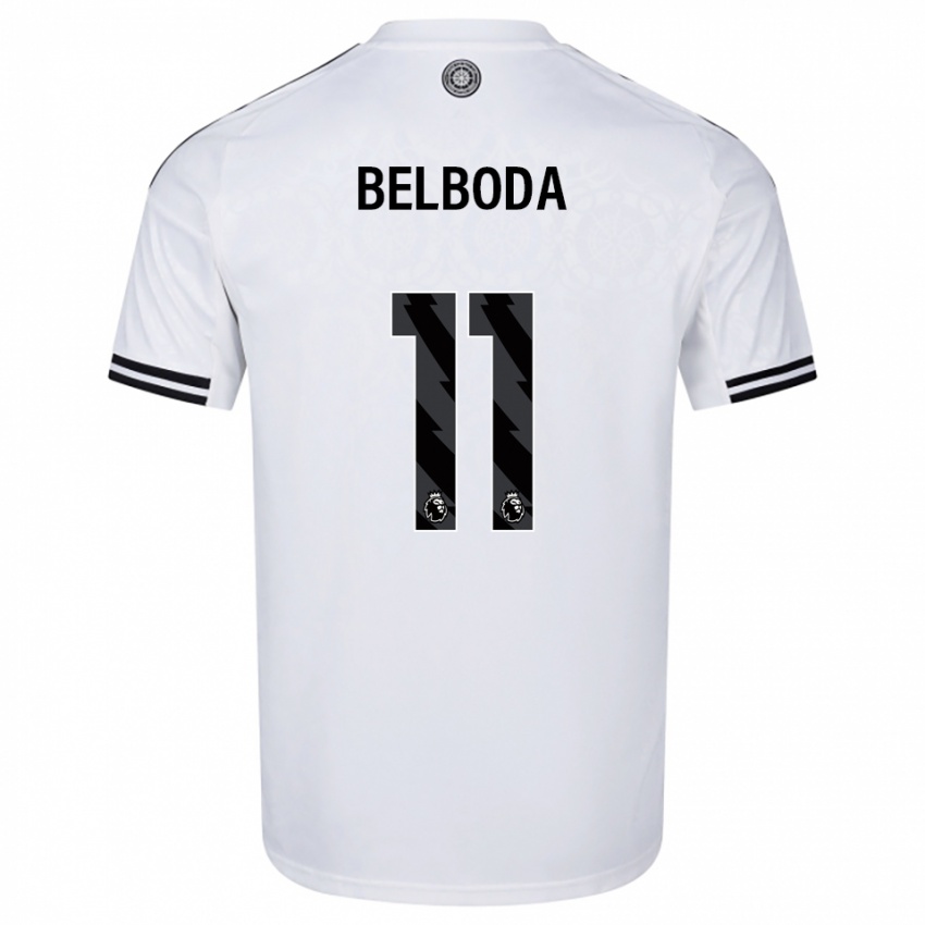 גברים Malachai Belboda #11 לבן שחור ג'רזי ביתית 2025/26 חולצה קצרה