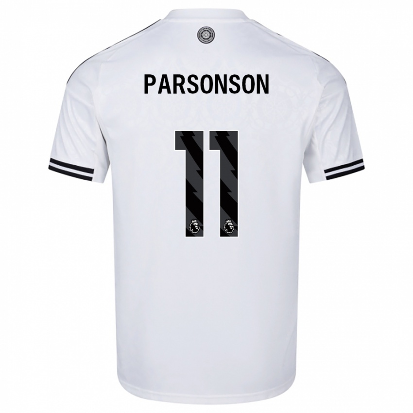 גברים Madi Parsonson #11 לבן שחור ג'רזי ביתית 2025/26 חולצה קצרה