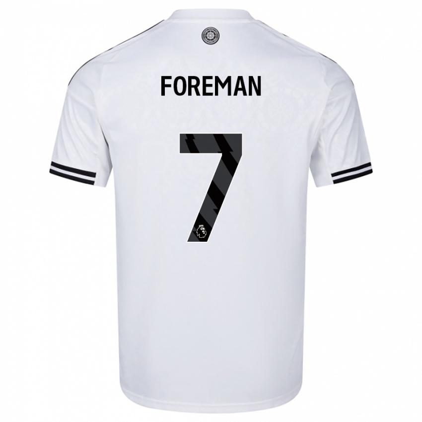 גברים Tia Foreman #7 לבן שחור ג'רזי ביתית 2025/26 חולצה קצרה