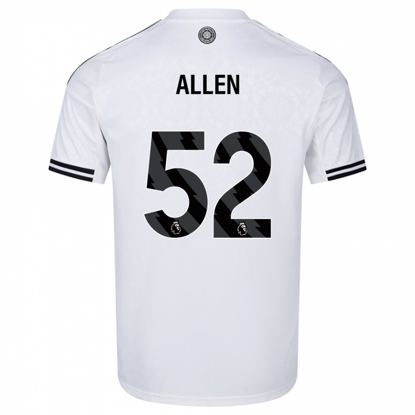 גברים Michael Allen #52 לבן שחור ג'רזי ביתית 2025/26 חולצה קצרה