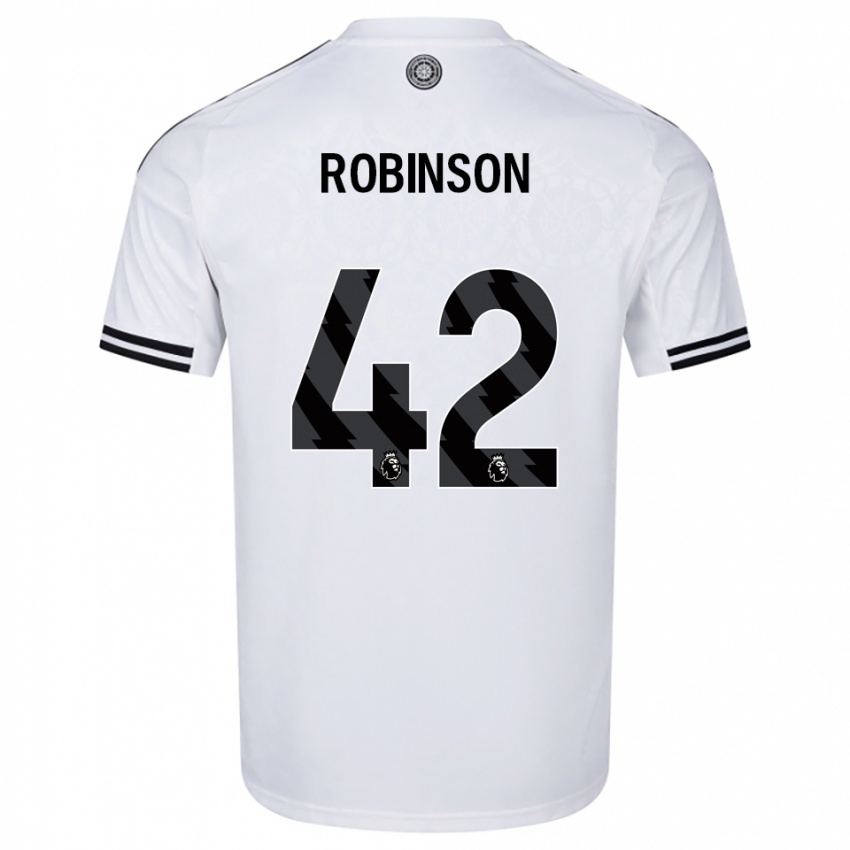 גברים Charlie Robinson #42 לבן שחור ג'רזי ביתית 2025/26 חולצה קצרה