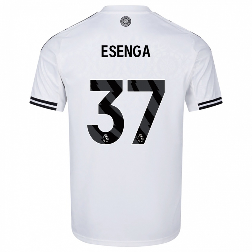גברים Jonathan Esenga #37 לבן שחור ג'רזי ביתית 2025/26 חולצה קצרה
