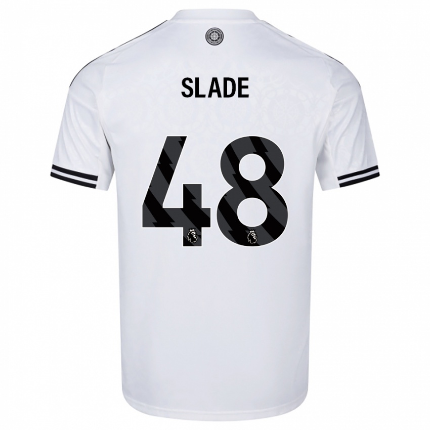 גברים Bradley Slade #48 לבן שחור ג'רזי ביתית 2025/26 חולצה קצרה