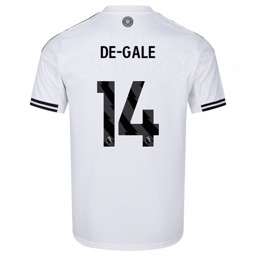 גברים Dylan De-Gale #14 לבן שחור ג'רזי ביתית 2025/26 חולצה קצרה