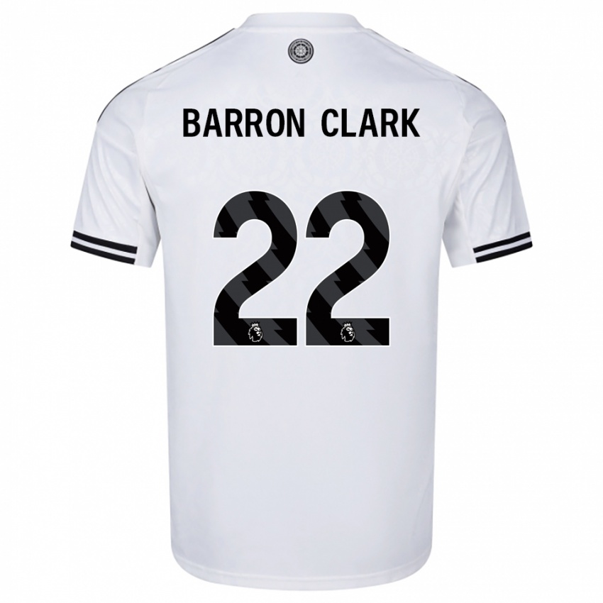 גברים Betty Barron-Clark #22 לבן שחור ג'רזי ביתית 2025/26 חולצה קצרה