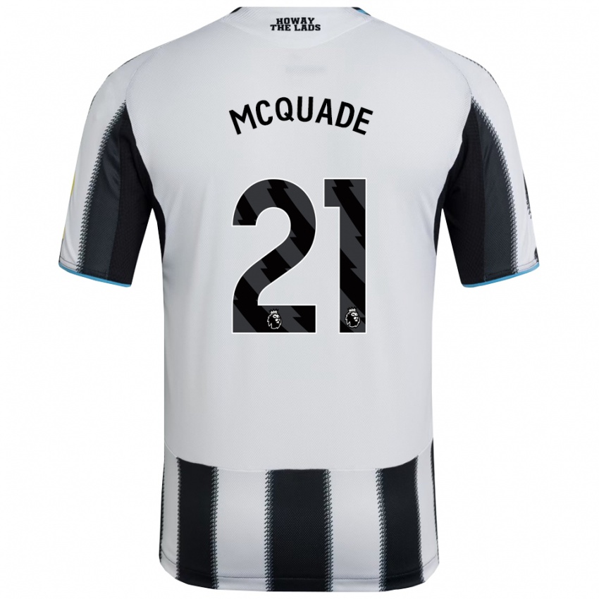 גברים יסמין מקוויד #21 שחור לבן ג'רזי ביתית 2025/26 חולצה קצרה