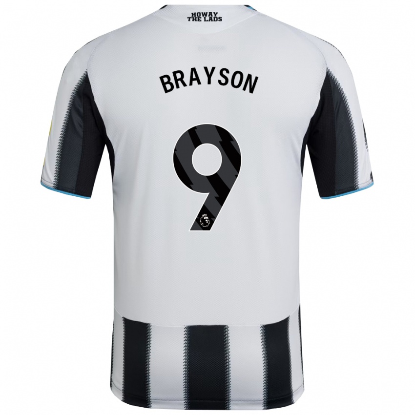 גברים ג׳ו בראייסון #9 שחור לבן ג'רזי ביתית 2025/26 חולצה קצרה