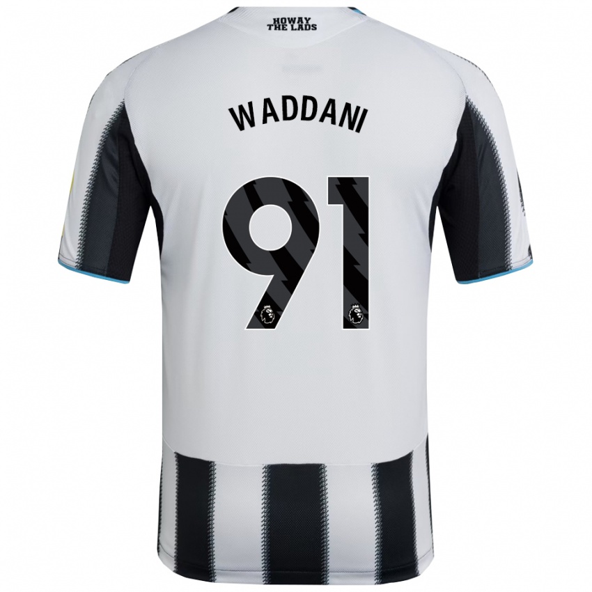 גברים מוחמד ואדני #91 שחור לבן ג'רזי ביתית 2025/26 חולצה קצרה