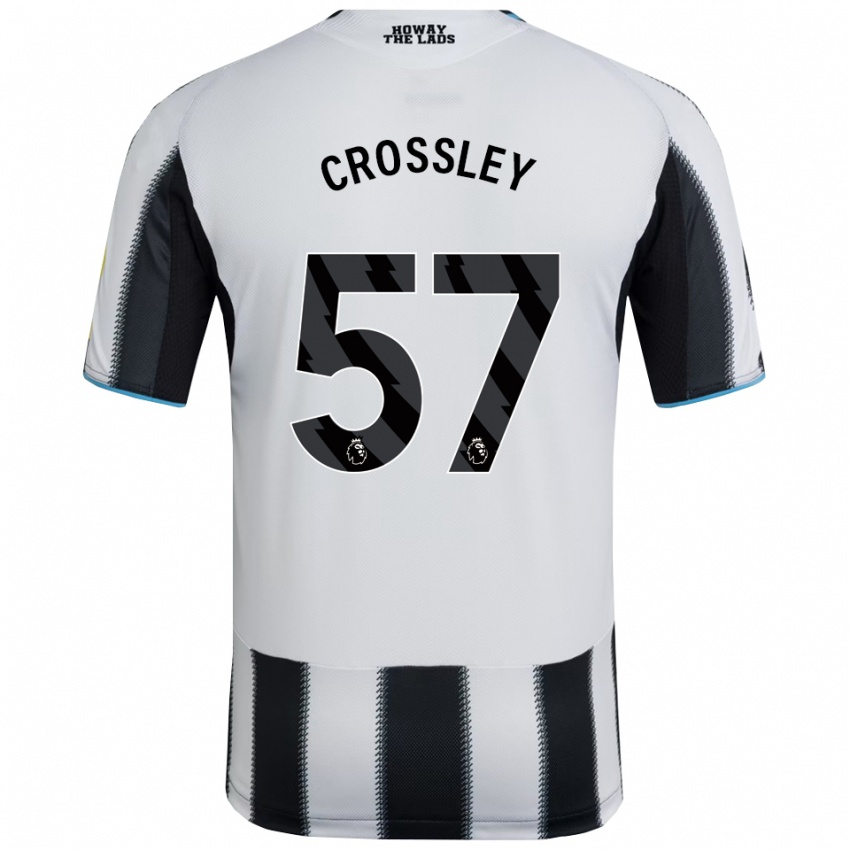 גברים Kyle Crossley #57 שחור לבן ג'רזי ביתית 2025/26 חולצה קצרה