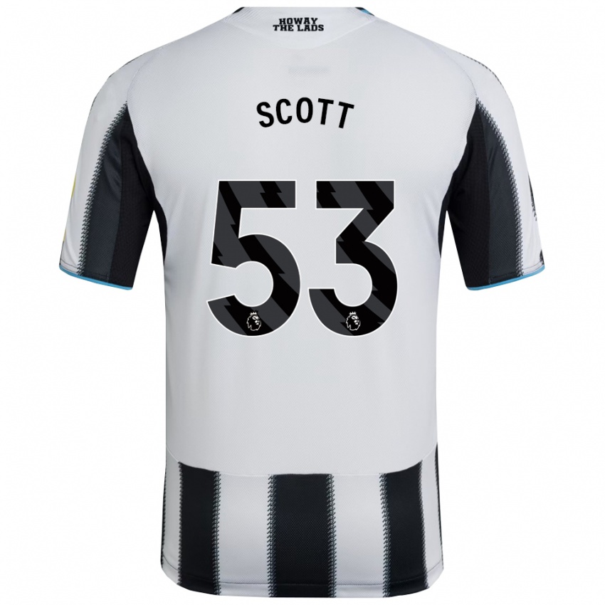 גברים ג'ושוע סקוט #53 שחור לבן ג'רזי ביתית 2025/26 חולצה קצרה