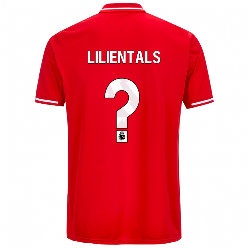 גברים Matiss Lilientals #0 אדום לבן ג'רזי ביתית 2025/26 חולצה קצרה