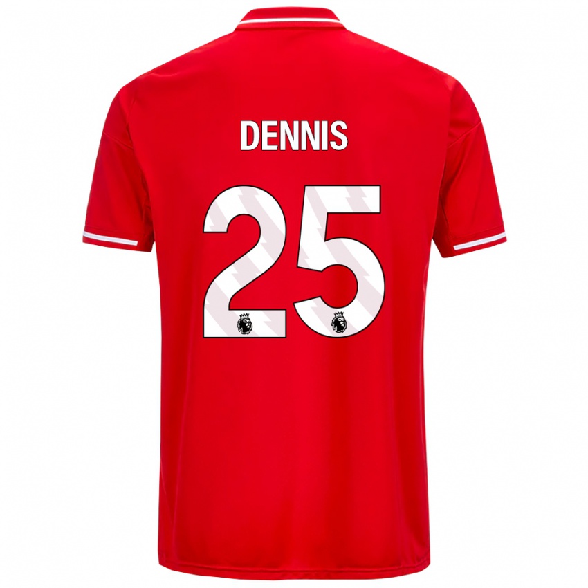 גברים עמנואל דניס #25 אדום לבן ג'רזי ביתית 2025/26 חולצה קצרה