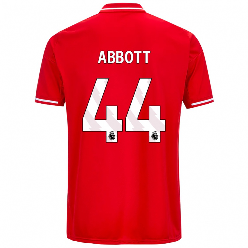 גברים זאק אבוט #44 אדום לבן ג'רזי ביתית 2025/26 חולצה קצרה