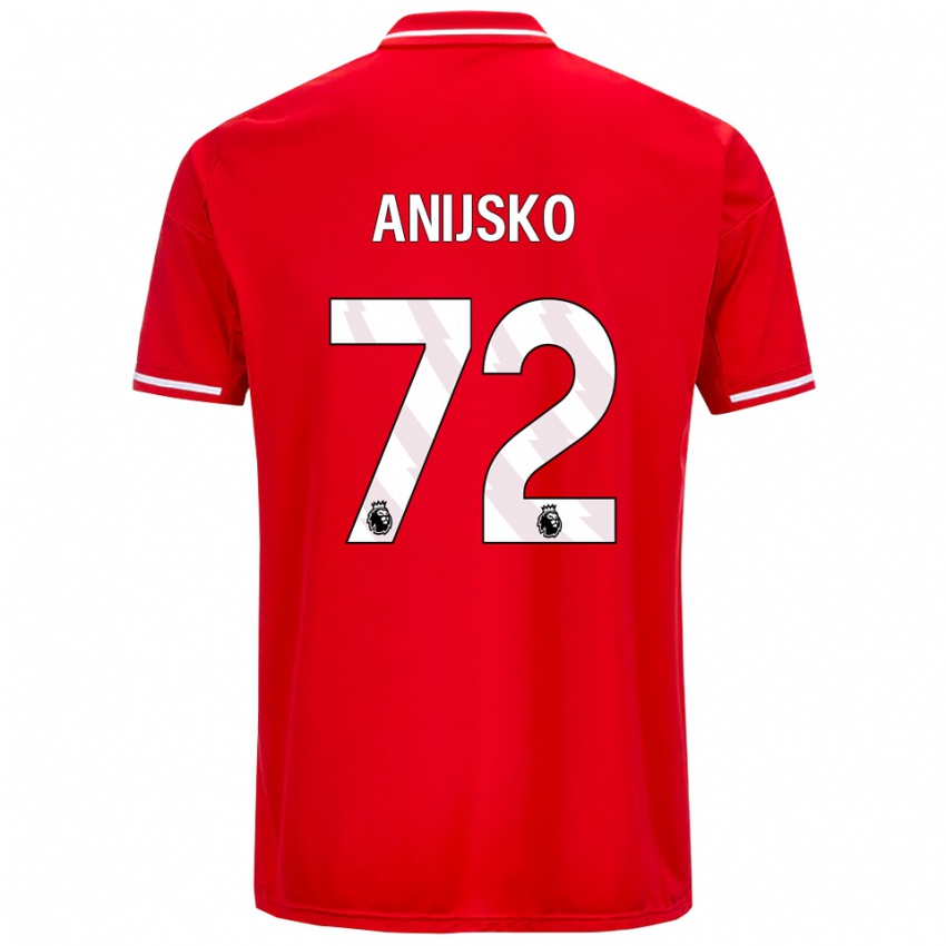 גברים דני אניסקו #72 אדום לבן ג'רזי ביתית 2025/26 חולצה קצרה