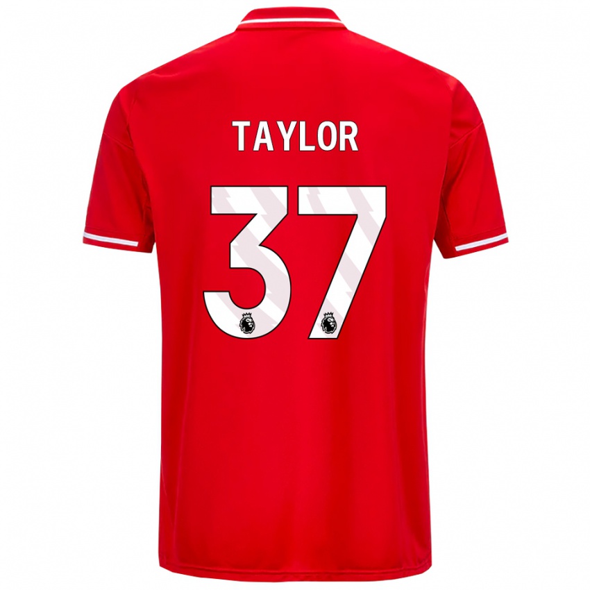גברים דייל טיילור #37 אדום לבן ג'רזי ביתית 2025/26 חולצה קצרה
