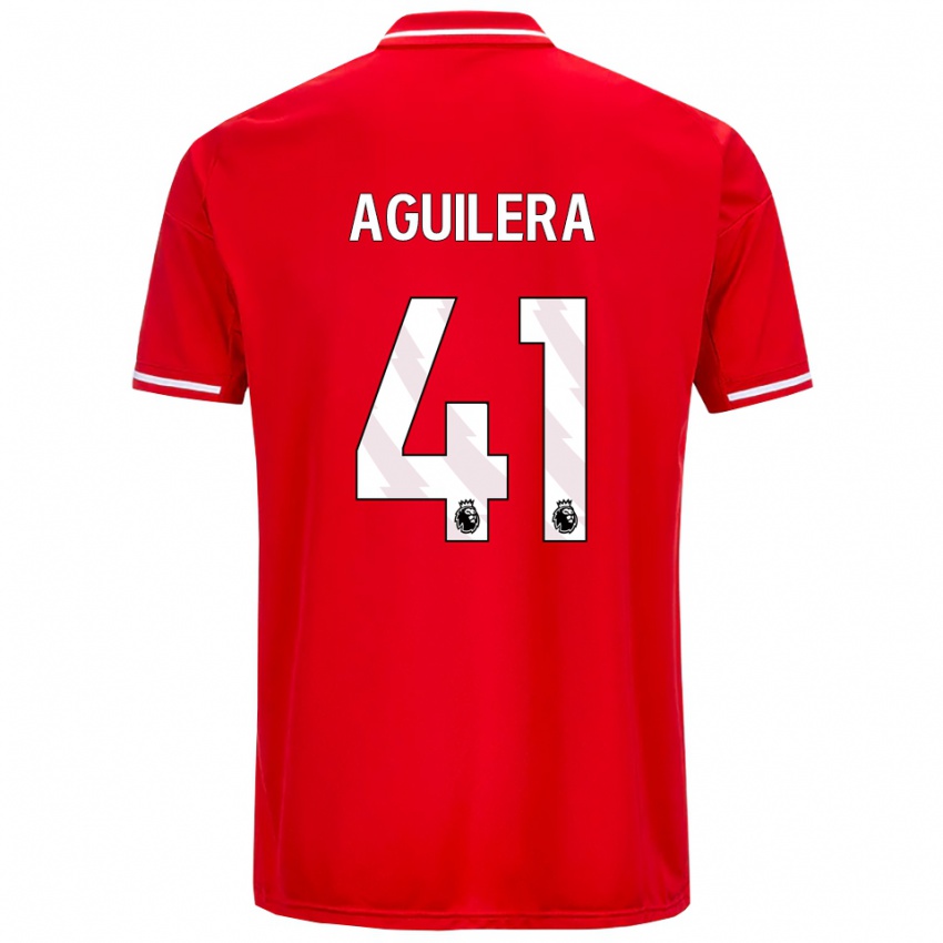 גברים ברנדון אגילרה #41 אדום לבן ג'רזי ביתית 2025/26 חולצה קצרה