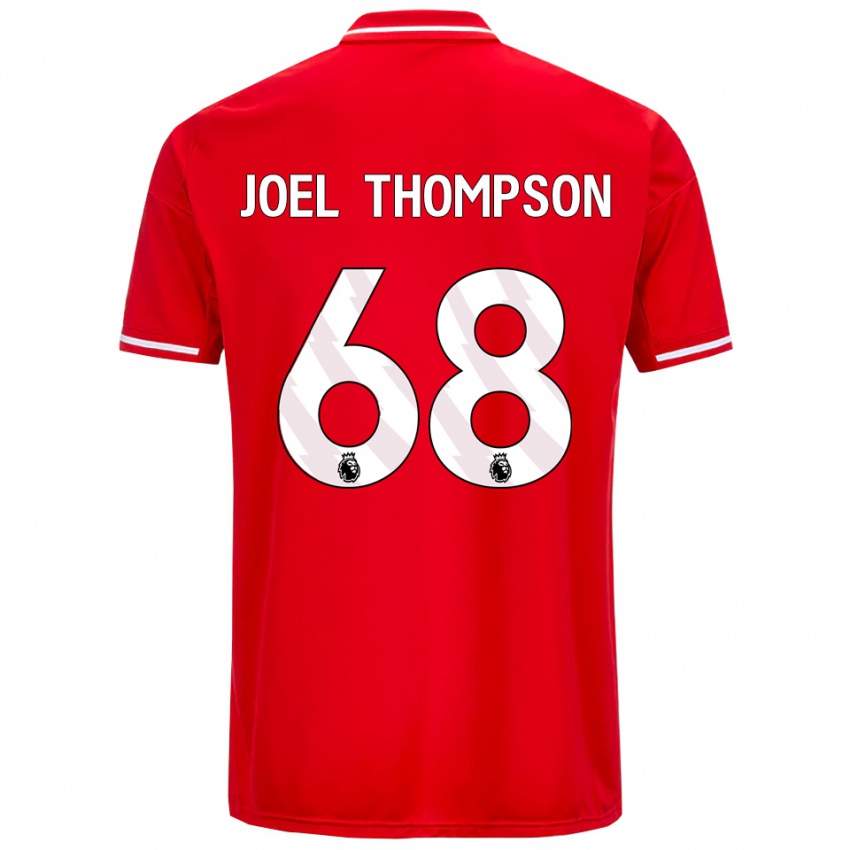 גברים ג'ואל תומפסון #68 אדום לבן ג'רזי ביתית 2025/26 חולצה קצרה