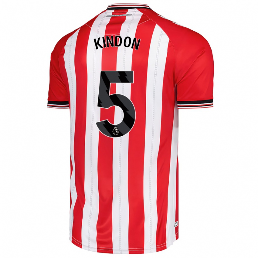 גברים בן קינדון #5 אדום לבן ג'רזי ביתית 2025/26 חולצה קצרה