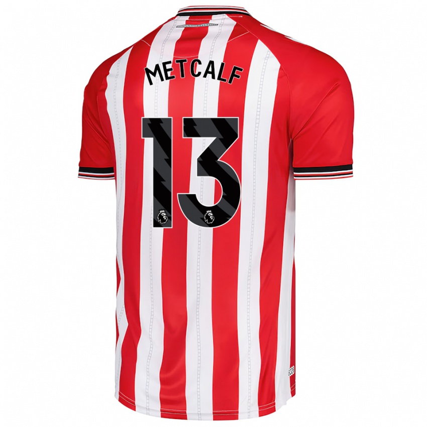 גברים בן מטקאלף #13 אדום לבן ג'רזי ביתית 2025/26 חולצה קצרה