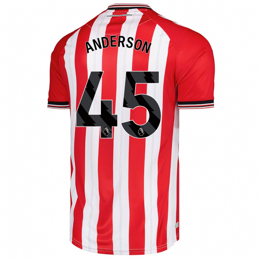 גברים Joe Anderson #45 אדום לבן ג'רזי ביתית 2025/26 חולצה קצרה