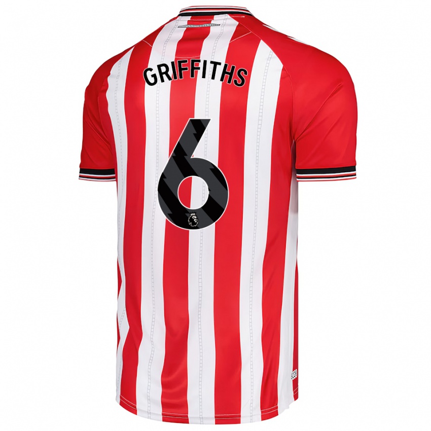 גברים לואיז גריפית'ס #6 אדום לבן ג'רזי ביתית 2025/26 חולצה קצרה