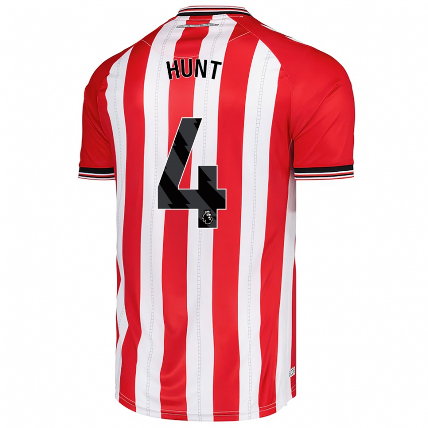 גברים ליאם האנט #4 אדום לבן ג'רזי ביתית 2025/26 חולצה קצרה