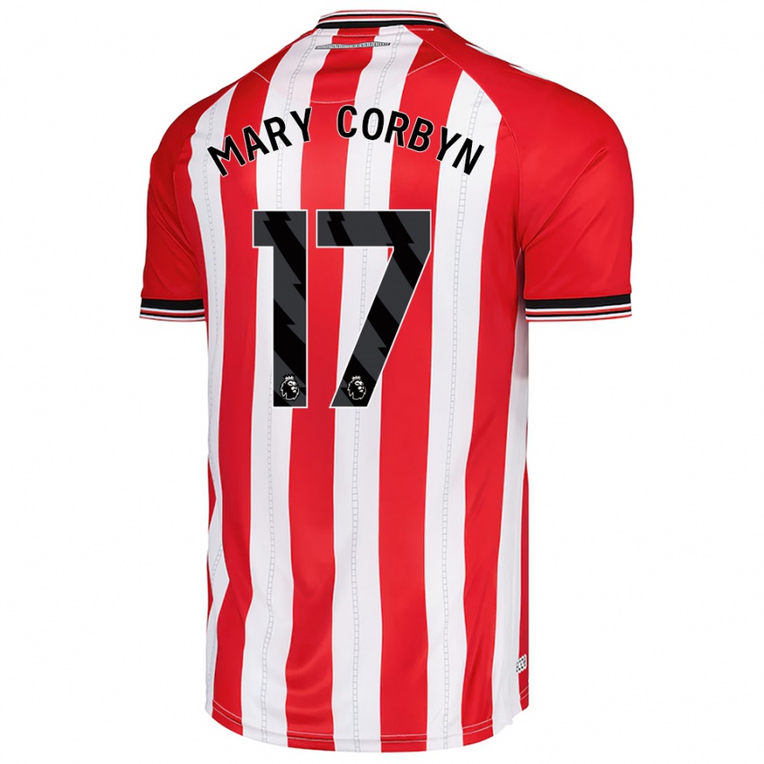 גברים מרי קורבין #17 אדום לבן ג'רזי ביתית 2025/26 חולצה קצרה