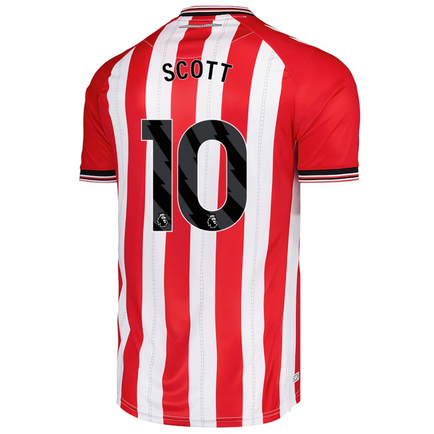 גברים Felix Scott #10 אדום לבן ג'רזי ביתית 2025/26 חולצה קצרה