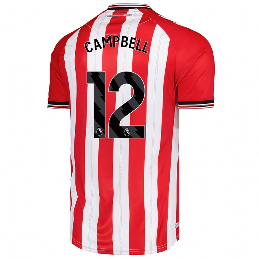 גברים Lewis Campbell #12 אדום לבן ג'רזי ביתית 2025/26 חולצה קצרה