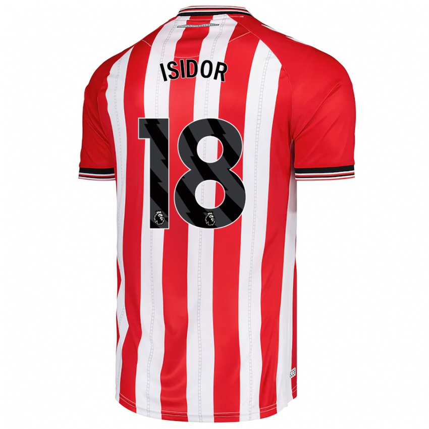 גברים ווילסון איזידור #18 אדום לבן ג'רזי ביתית 2025/26 חולצה קצרה