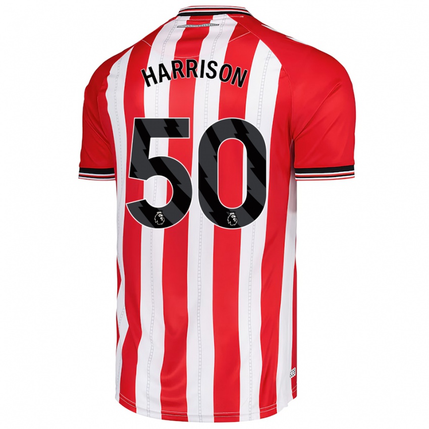 גברים הריסון ג'ונס #50 אדום לבן ג'רזי ביתית 2025/26 חולצה קצרה