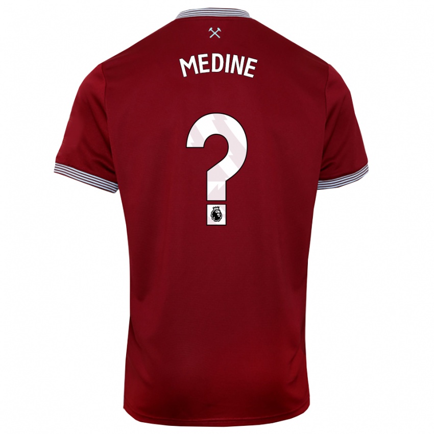 גברים Jephthah Medine #0 בורדו לבן ג'רזי ביתית 2025/26 חולצה קצרה