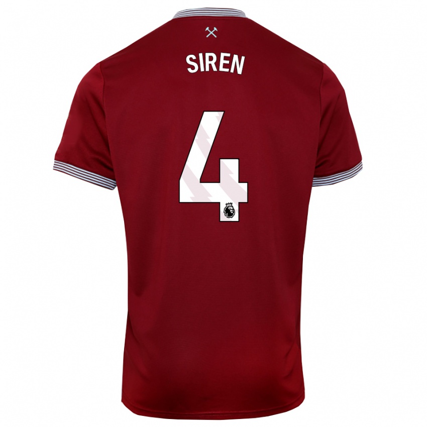 גברים Oona Siren #4 בורדו לבן ג'רזי ביתית 2025/26 חולצה קצרה