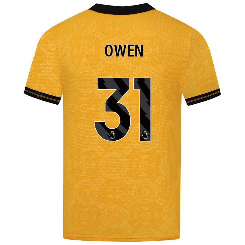 גברים Skye Owen #31 צהוב שחור ג'רזי ביתית 2025/26 חולצה קצרה