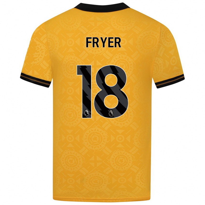 גברים Hannah Fryer #18 צהוב שחור ג'רזי ביתית 2025/26 חולצה קצרה
