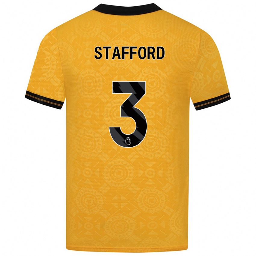 גברים Ollie Stafford #3 צהוב שחור ג'רזי ביתית 2025/26 חולצה קצרה