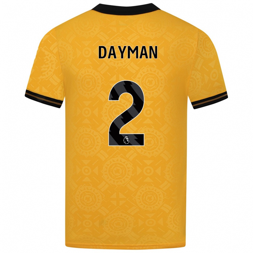 גברים Myles Dayman #2 צהוב שחור ג'רזי ביתית 2025/26 חולצה קצרה