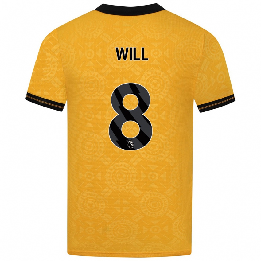 גברים מריק ויל #8 צהוב שחור ג'רזי ביתית 2025/26 חולצה קצרה