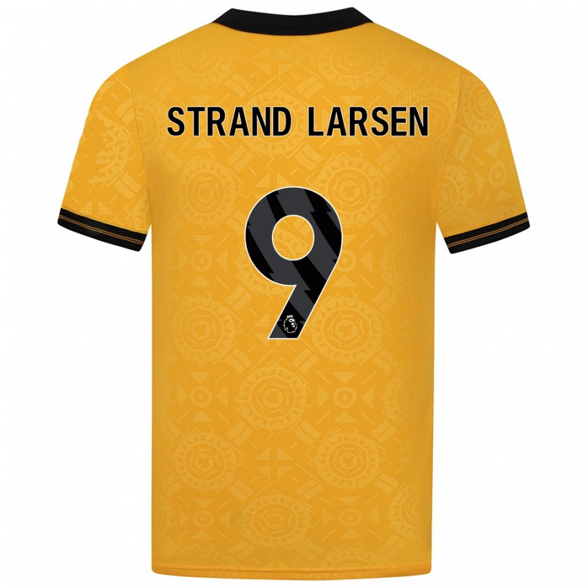 גברים יורגן סטרנד לארסן #9 צהוב שחור ג'רזי ביתית 2025/26 חולצה קצרה