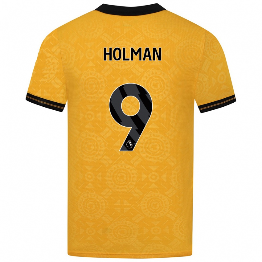 גברים פלטשר הולמן #9 צהוב שחור ג'רזי ביתית 2025/26 חולצה קצרה