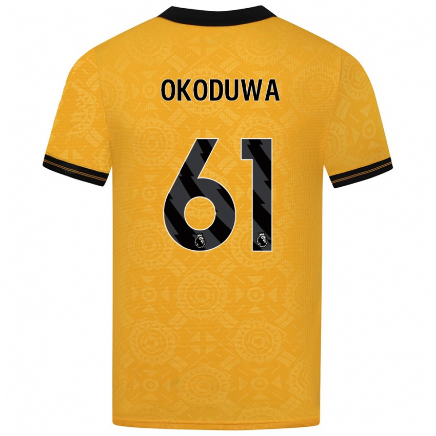גברים וסלי אוקודואה #61 צהוב שחור ג'רזי ביתית 2025/26 חולצה קצרה