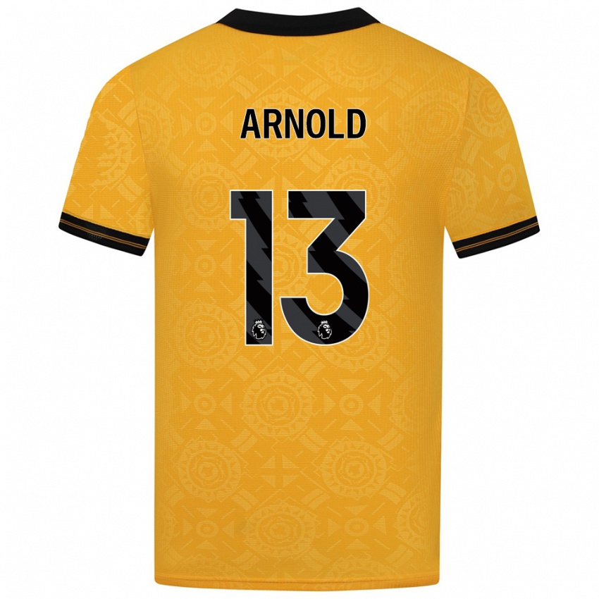 גברים Alfie Arnold #13 צהוב שחור ג'רזי ביתית 2025/26 חולצה קצרה