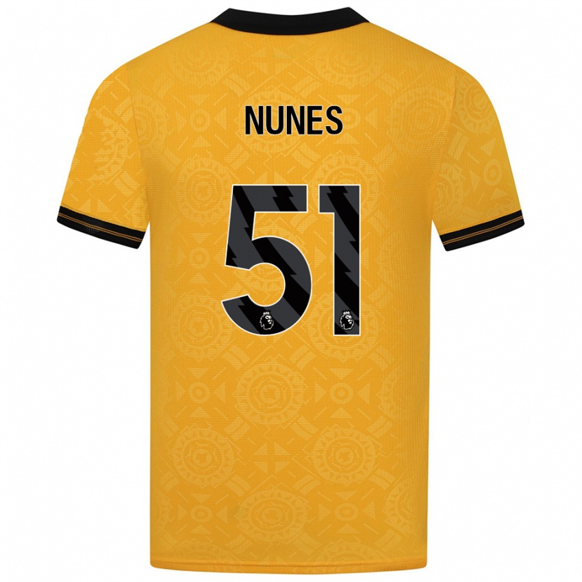 גברים Grazi Nunes #51 צהוב שחור ג'רזי ביתית 2025/26 חולצה קצרה