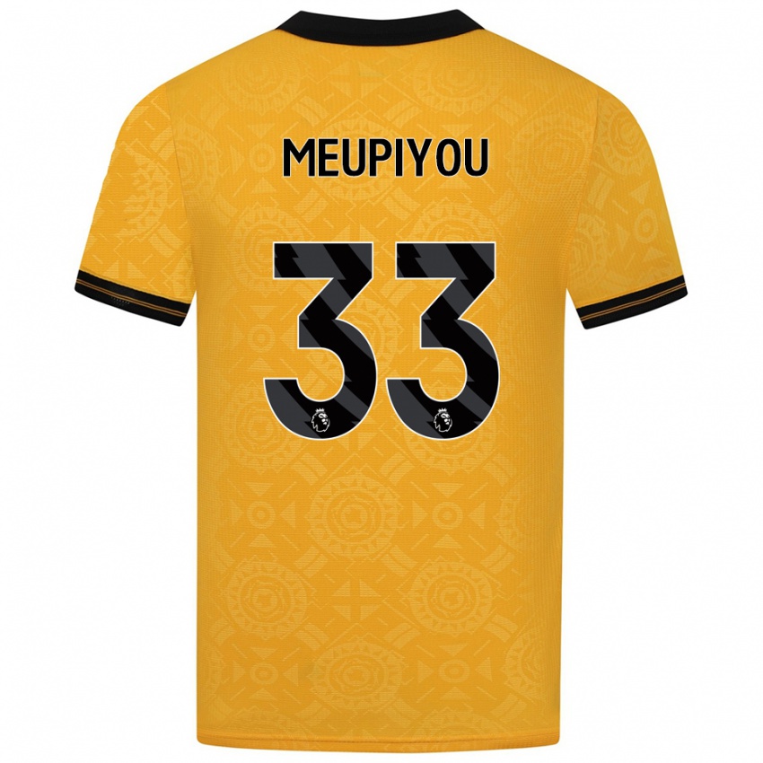 גברים Bastien Meupiyou #33 צהוב שחור ג'רזי ביתית 2025/26 חולצה קצרה