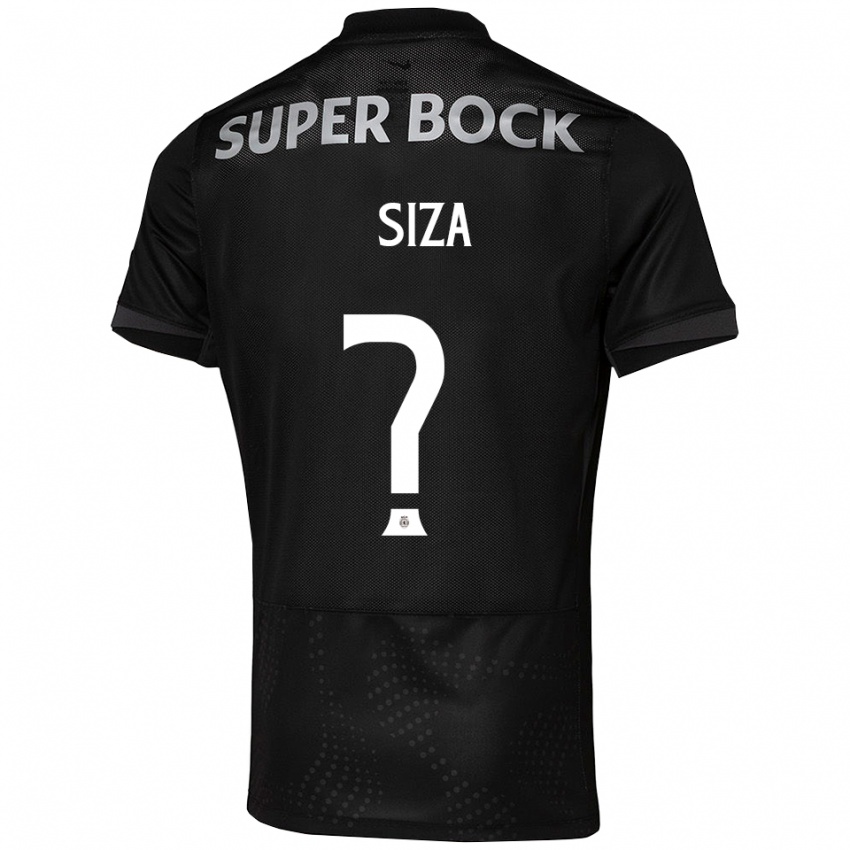 גברים Sergio Siza #0 שחור לבן הרחק ג'רזי 2025/26 חולצה קצרה
