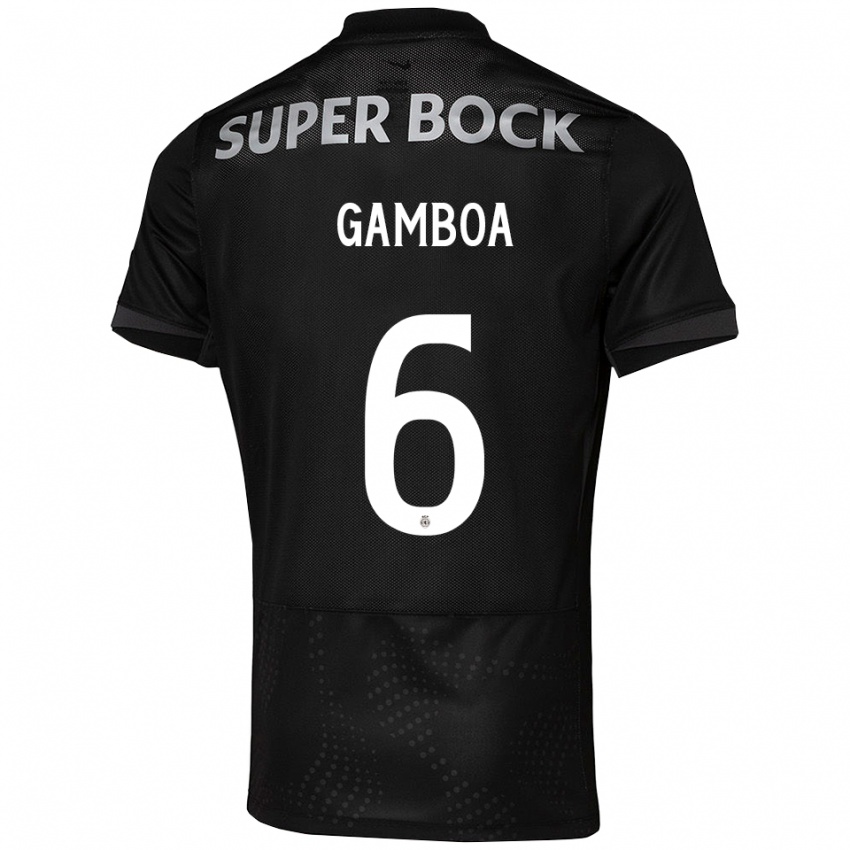 גברים סנדרו גמבואה #6 שחור לבן הרחק ג'רזי 2025/26 חולצה קצרה